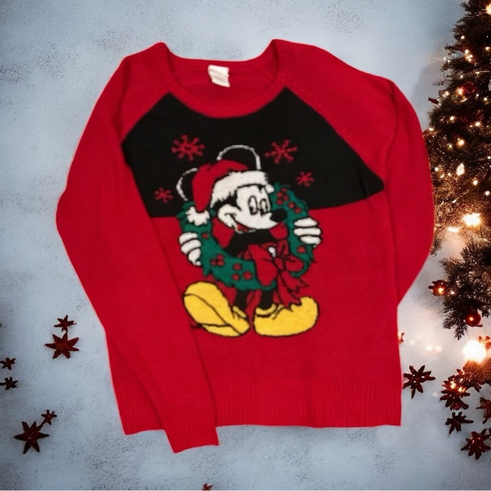 Disney Mickey Mouse Christmas Holiday Knit Sweater Women’s Size Large